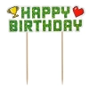 Topper ozdoby na tort napis Happy Birthday minecraft piksele dekoracje urodzinowe